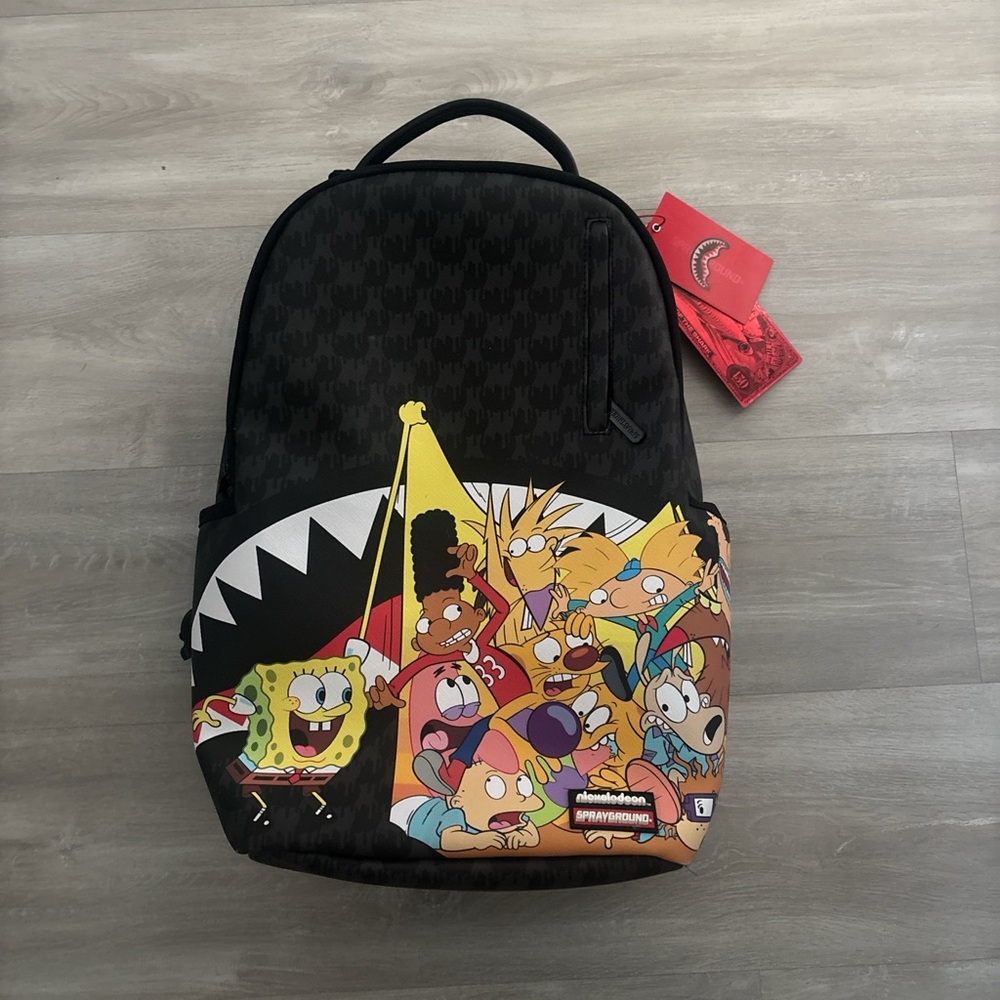 Nickelodeon Black and Multicolor Cartoon Backpack